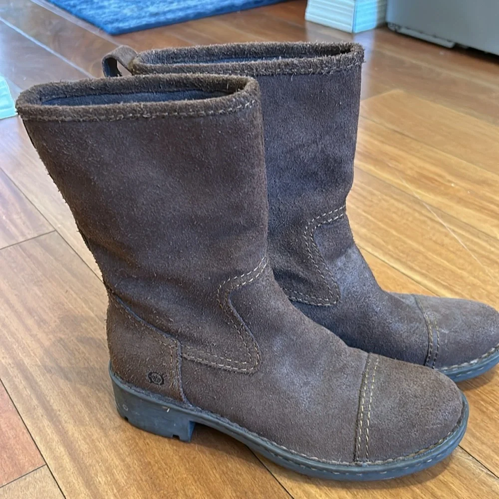 Brown Suede Women's Boots - Picture 2 of 10